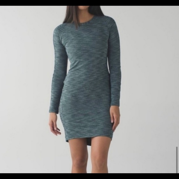 lululemon athletica Dresses & Skirts - Lululemon &go where to long sleeve dress dark fuel
Sz 4
